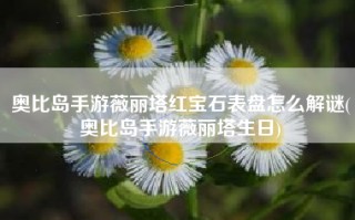 奥比岛手游薇丽塔红宝石表盘怎么解谜(奥比岛手游薇丽塔生日)