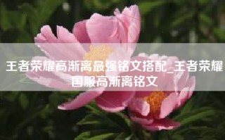 王者荣耀高渐离最强铭文搭配_王者荣耀国服高渐离铭文