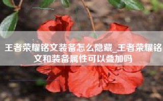 王者荣耀铭文装备怎么隐藏_王者荣耀铭文和装备属性可以叠加吗