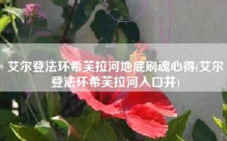 艾尔登法环希芙拉河地底刷魂心得(艾尔登法环希芙拉河入口井)
