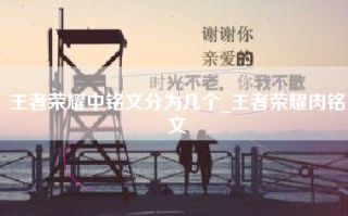 王者荣耀中铭文分为几个_王者荣耀肉铭文