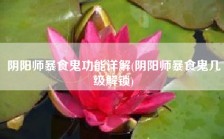 阴阳师暴食鬼功能详解(阴阳师暴食鬼几级解锁)