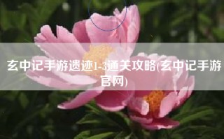 玄中记手游遗迹1-3通关攻略(玄中记手游官网)