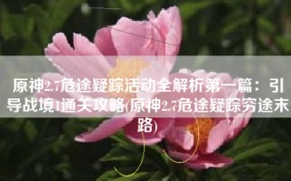 原神2.7危途疑踪活动全解析第一篇：引导战境1通关攻略(原神2.7危途疑踪穷途末路)