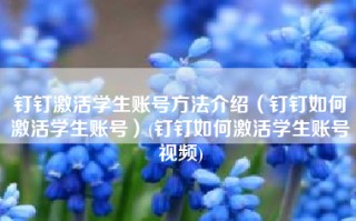 钉钉激活学生账号方法介绍（钉钉如何激活学生账号）(钉钉如何激活学生账号视频)