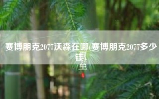 赛博朋克2077沃森在哪(赛博朋克2077多少钱)