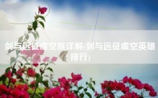 剑与远征虚空族详解(剑与远征虚空英雄排行)