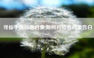 寻仙手游暗恋对象,如何对暗恋对象告白
