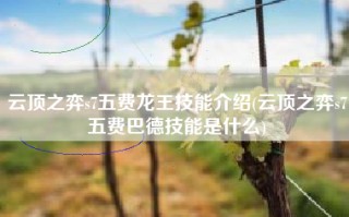 云顶之弈s7五费龙王技能介绍(云顶之弈s7五费巴德技能是什么)