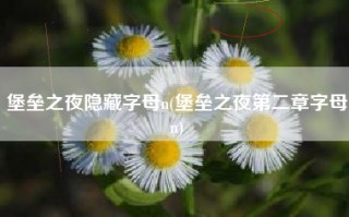 堡垒之夜隐藏字母n(堡垒之夜第二章字母n)