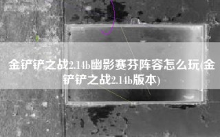 金铲铲之战2.14b幽影赛芬阵容怎么玩(金铲铲之战2.14b版本)