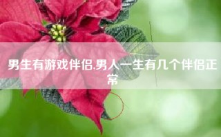 男生有游戏伴侣,男人一生有几个伴侣正常