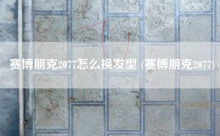 赛博朋克2077怎么换发型 (赛博朋克2077)