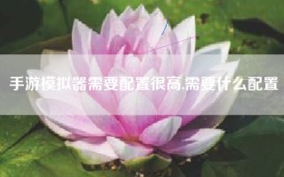手游模拟器需要配置很高,需要什么配置