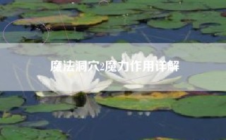 魔法洞穴2魔力作用详解