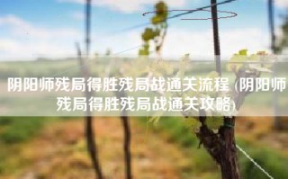 阴阳师残局得胜残局战通关流程 (阴阳师残局得胜残局战通关攻略)