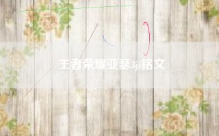 王者荣耀亚瑟3ji铭文