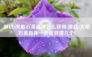 激战2充能石英晶体怎么获得(激战2充能石英晶体一天能获得几个)
