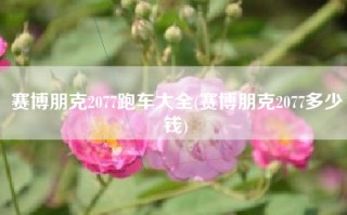 赛博朋克2077跑车大全(赛博朋克2077多少钱)