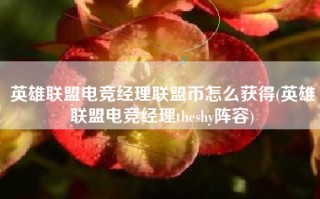 英雄联盟电竞经理联盟币怎么获得(英雄联盟电竞经理theshy阵容)