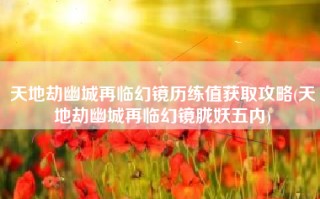天地劫幽城再临幻镜历练值获取攻略(天地劫幽城再临幻镜胧妖五内)