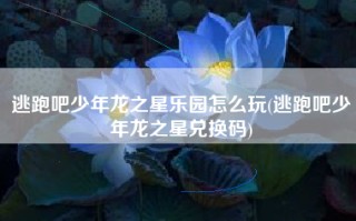 逃跑吧少年龙之星乐园怎么玩(逃跑吧少年龙之星兑换码)