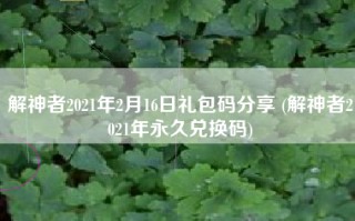 解神者2021年2月16日礼包码分享 (解神者2021年永久兑换码)