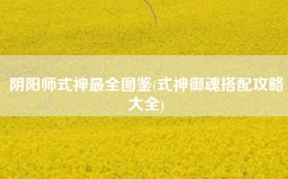 阴阳师式神最全图鉴(式神御魂搭配攻略大全)