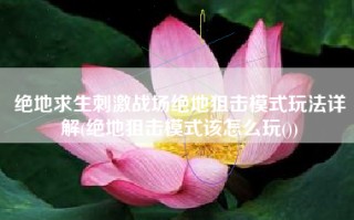 绝地求生刺激战场绝地狙击模式玩法详解(绝地狙击模式该怎么玩())