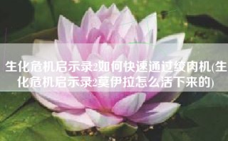 生化危机启示录2如何快速通过绞肉机(生化危机启示录2莫伊拉怎么活下来的)