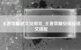 王者荣耀铭文没用完_王者荣耀安琪拉铭文搭配