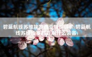 碧蓝航线苏维埃罗西亚技能评价(碧蓝航线苏维埃罗西亚用什么装备)
