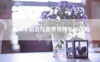 镖人手游五行血祭奇闻坐标攻略