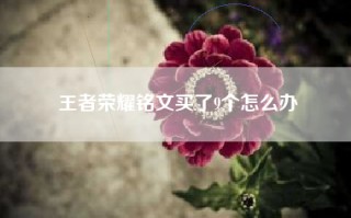 王者荣耀铭文买了9个怎么办