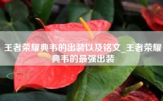 王者荣耀典韦的出装以及铭文_王者荣耀典韦的最强出装
