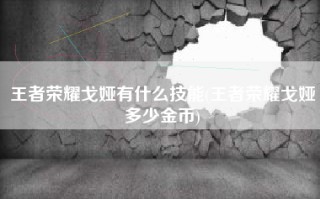 王者荣耀戈娅有什么技能(王者荣耀戈娅多少金币)
