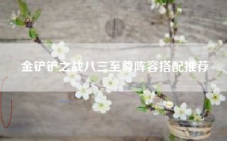 金铲铲之战八三至尊阵容搭配推荐
