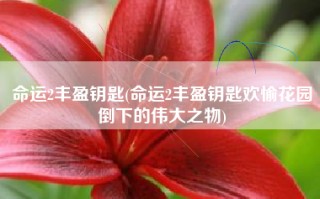 命运2丰盈钥匙(命运2丰盈钥匙欢愉花园倒下的伟大之物)