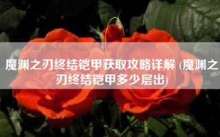 魔渊之刃终结铠甲获取攻略详解 (魔渊之刃终结铠甲多少层出)