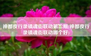 神都夜行录镇魂街联动第二期(神都夜行录镇魂街联动哪个好)