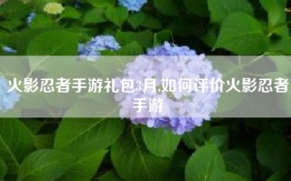 火影忍者手游礼包3月,如何评价火影忍者手游