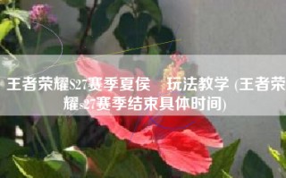 王者荣耀S27赛季夏侯惇玩法教学 (王者荣耀s27赛季结束具体时间)