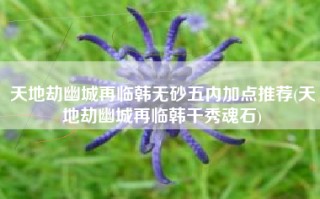 天地劫幽城再临韩无砂五内加点推荐(天地劫幽城再临韩千秀魂石)