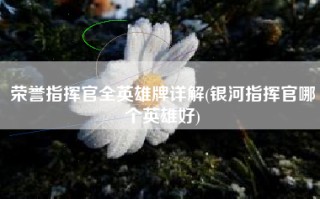 荣誉指挥官全英雄牌详解(银河指挥官哪个英雄好)