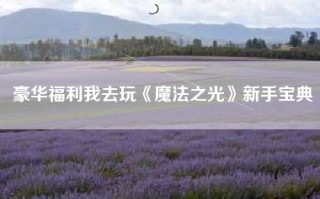 豪华福利我去玩《魔法之光》新手宝典