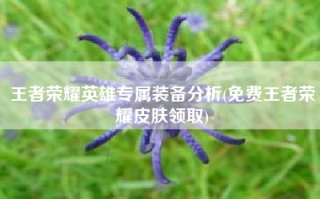 王者荣耀英雄专属装备分析(免费王者荣耀皮肤领取)