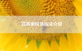 百将录校场玩法介绍