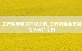王者荣耀铭文回收比例_王者荣耀金币换铭文碎片比例