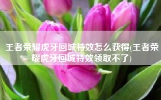 王者荣耀虎牙回城特效怎么获得(王者荣耀虎牙回城特效领取不了)