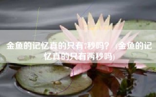 金鱼的记忆真的只有7秒吗？ (金鱼的记忆真的只有两秒吗)